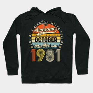 Awesome Since October 1981 Vintage 42nd Birthday Hoodie